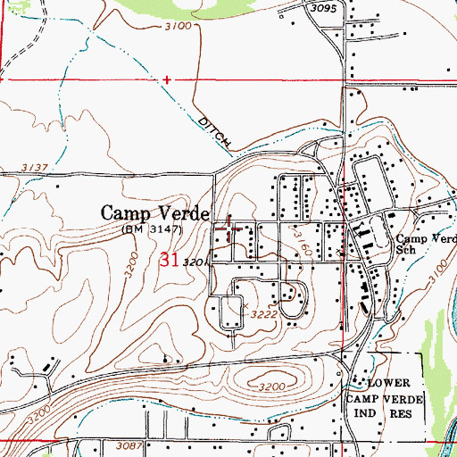 Topographic Map of Camp Verde First Southern Baptist Church, AZ