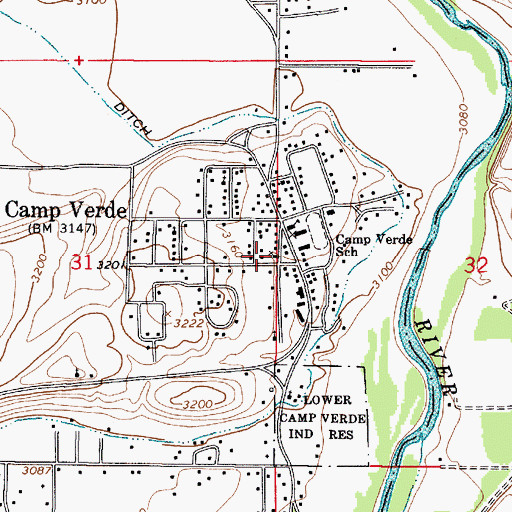 Topographic Map of Camp Verde United Methodist Church, AZ