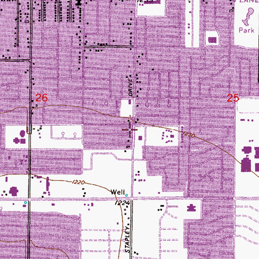 Topographic Map of Canaan Missionary Baptist Church, AZ