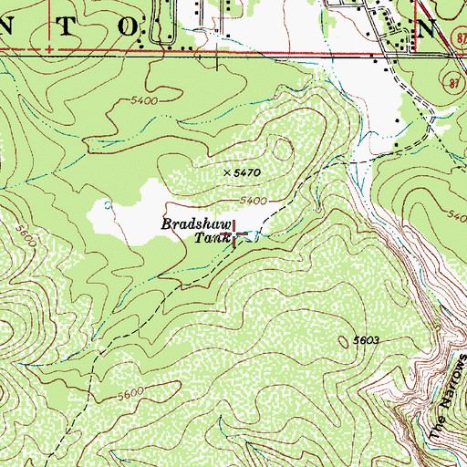 Topographic Map of Bradshaw Tank, AZ