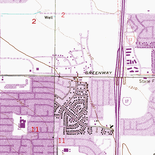 Topographic Map of Cathedral of Christ the King, AZ