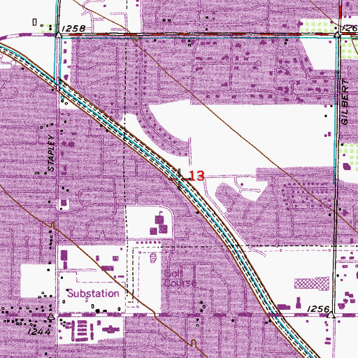 Topographic Map of Central Church of Christ, AZ