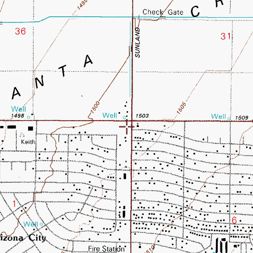 Topographic Map of Central Lutheran Church Arizona City Site, AZ