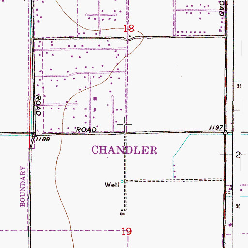 Topographic Map of Chandler Cathedral of Praise Church, AZ
