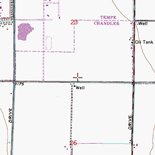Topographic Map of Chandler Corona Baptist Church, AZ
