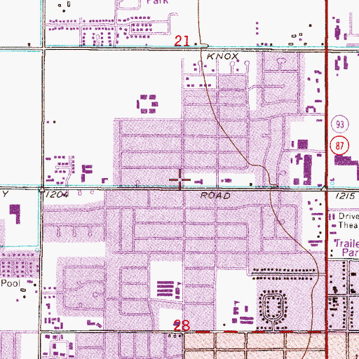 Topographic Map of Chandler First Assembly of God, AZ