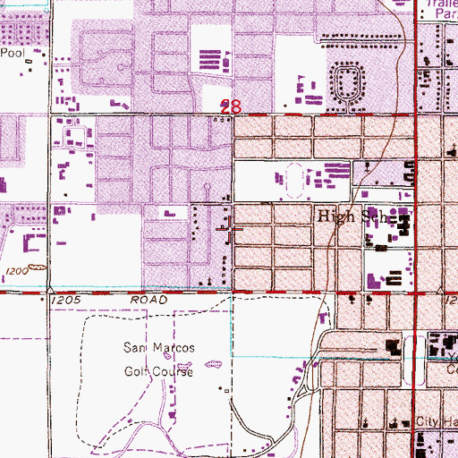 Topographic Map of Chandler First Church of the Nazarene, AZ