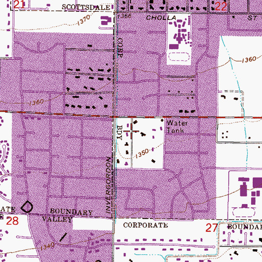Topographic Map of Chaparral Christian Church, AZ