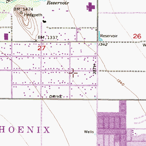 Topographic Map of Chinese Evangelical Free Church, AZ