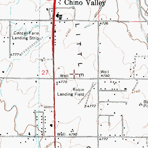 Topographic Map of Chino Valley United Methodist Church, AZ