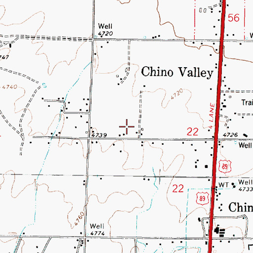 Topographic Map of Chino Valley Word of Life Assembly of God, AZ