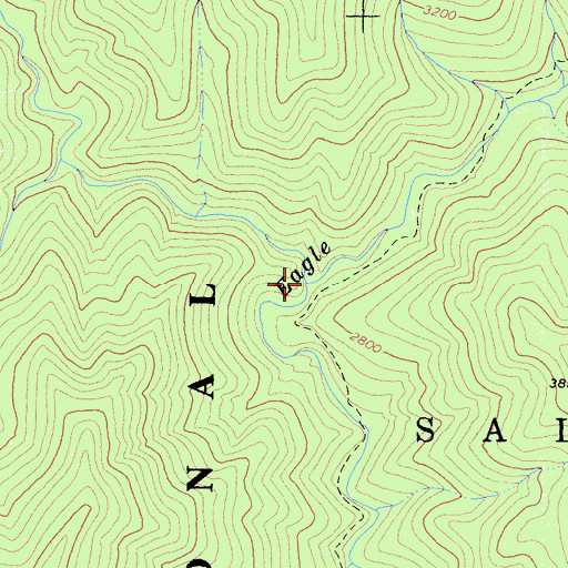 Topographic Map of North Fork Eagle Creek, CA
