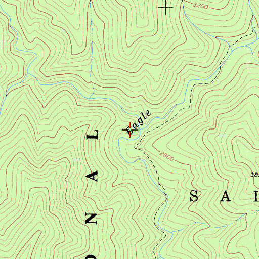 Topographic Map of North Fork Eagle Creek, CA
