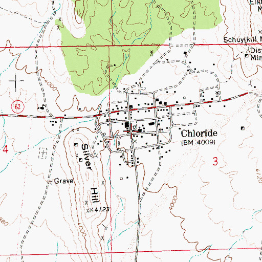 Topographic Map of Chloride First Baptist Church, AZ