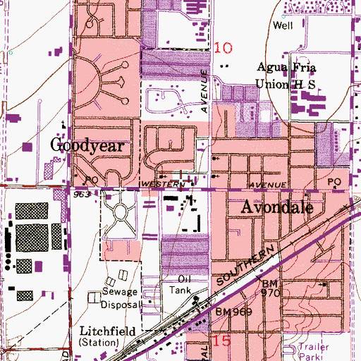 Topographic Map of Christ Community United Methodist Church, AZ