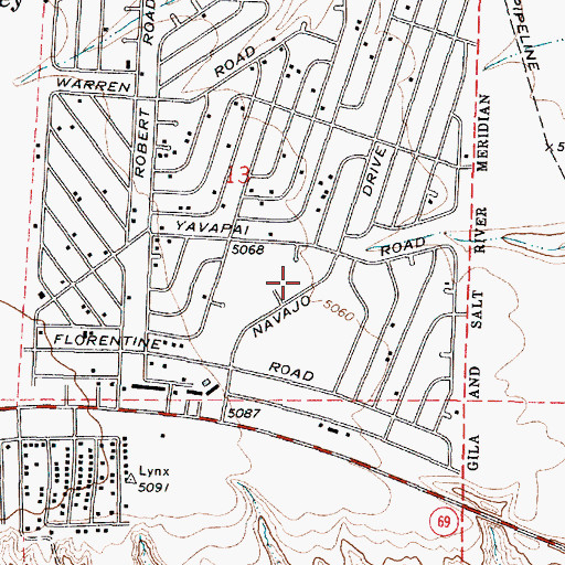 Topographic Map of Christ Evangelical Lutheran Church, AZ