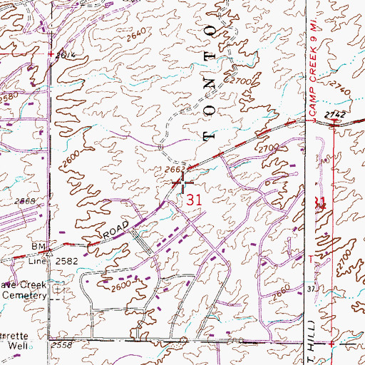 Topographic Map of Christ the Lord Lutheran Church, AZ
