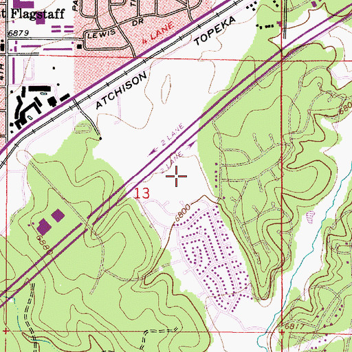 Topographic Map of Christ's Church of Flagstaff, AZ