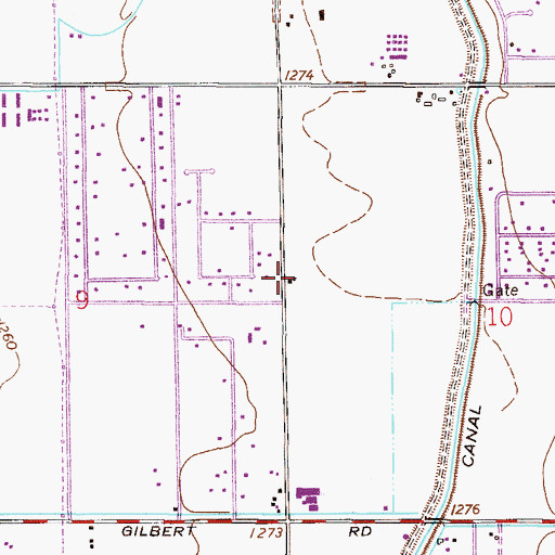 Topographic Map of Christ's Greenfield Lutheran Church, AZ