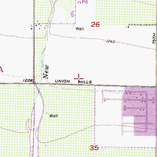 Topographic Map of Church at Arrowhead, AZ