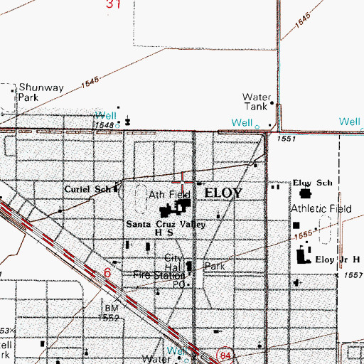 Topographic Map of Church of Christ, AZ