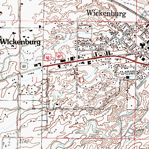 Topographic Map of Church of Christ, AZ