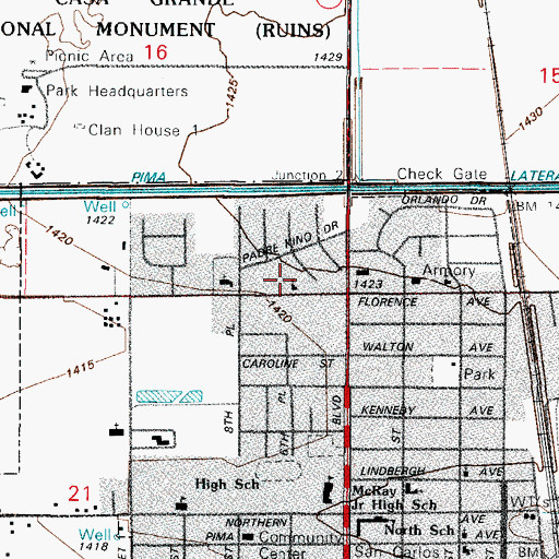 Topographic Map of Church of God, AZ