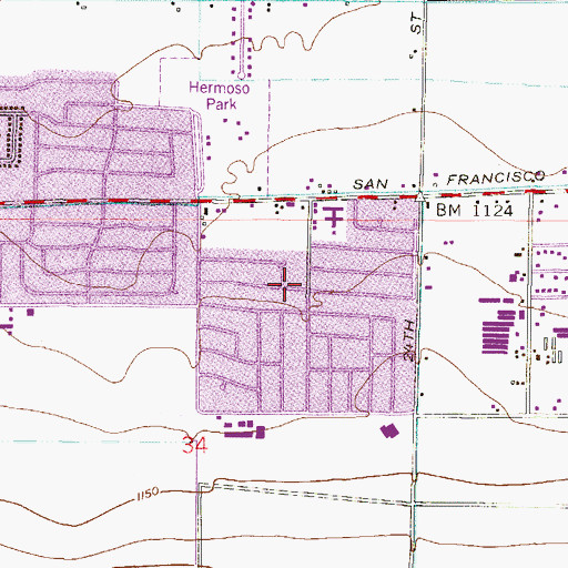 Topographic Map of Church of God in Christ, AZ