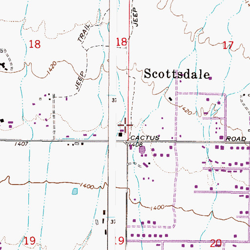 Topographic Map of City of Grace Church, AZ