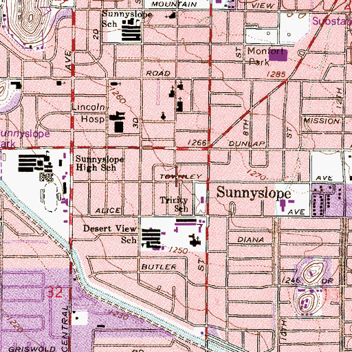 Topographic Map of Clear Light Buddhist Center, AZ