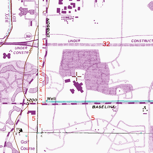 Topographic Map of College View Baptist Church, AZ