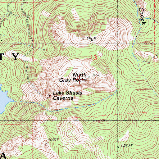 Topographic Map of North Gray Rocks, CA
