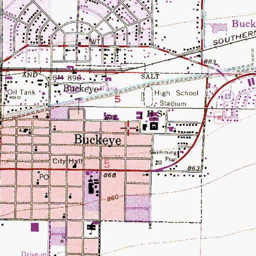 Topographic Map of Community United Methodist Church, AZ