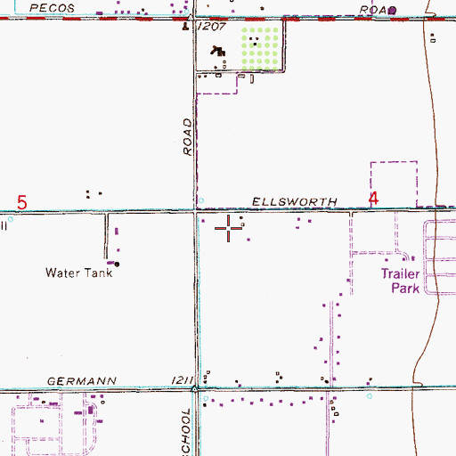 Topographic Map of Cornerstone Christian Fellowship Church, AZ
