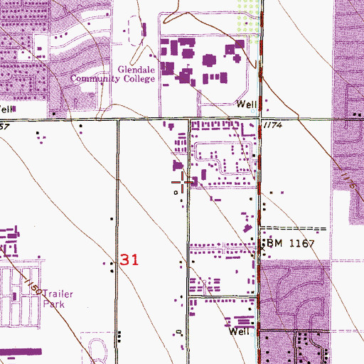 Topographic Map of Covenant International Church, AZ