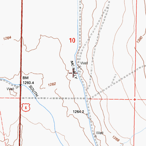 Topographic Map of North McNally Canal, CA