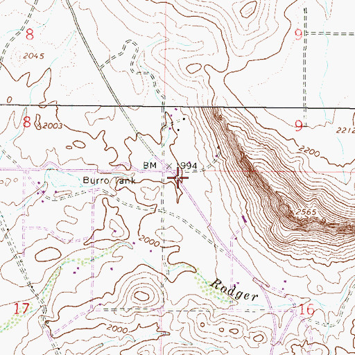 Topographic Map of Crossroads Christian Fellowship, AZ