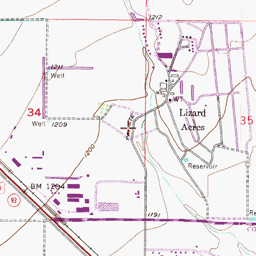 Topographic Map of Crown of Life Lutheran Church, AZ