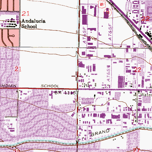 Topographic Map of Desert Cross Community Church, AZ
