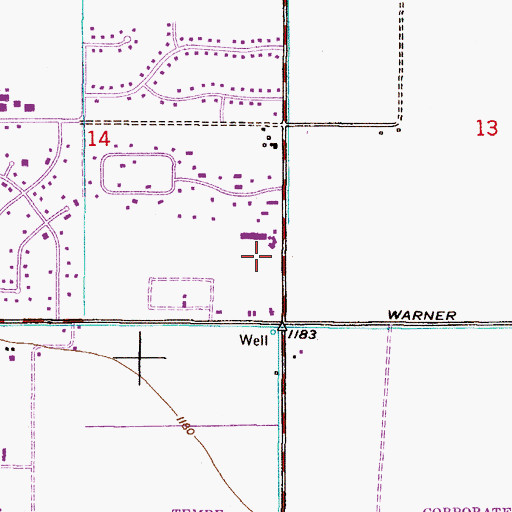 Topographic Map of Desert Cross Lutheran Church, AZ
