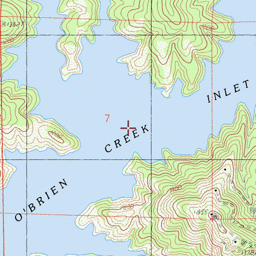 Topographic Map of O'Brien Creek Inlet, CA
