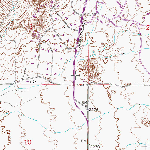 Topographic Map of Desert Hills Presbyterian Church, AZ