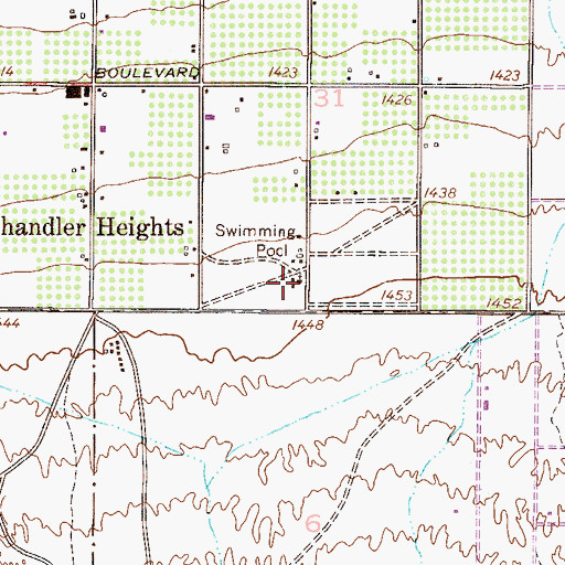 Topographic Map of Desert Mountain Bible Fellowship, AZ