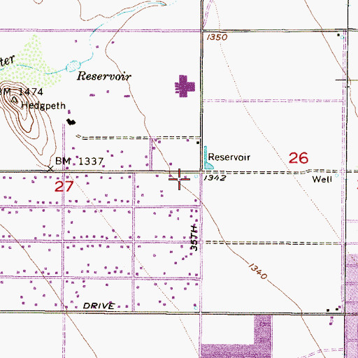 Topographic Map of Desert Sun Baptist Church, AZ