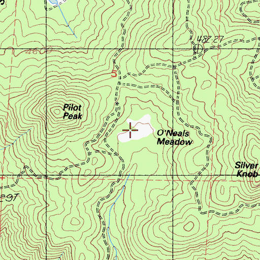 Topographic Map of O'Neals Meadow, CA