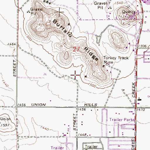 Topographic Map of Echo Mountain Church, AZ