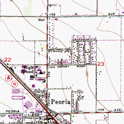 Topographic Map of Emmanuel Pentecostal Holiness Church, AZ