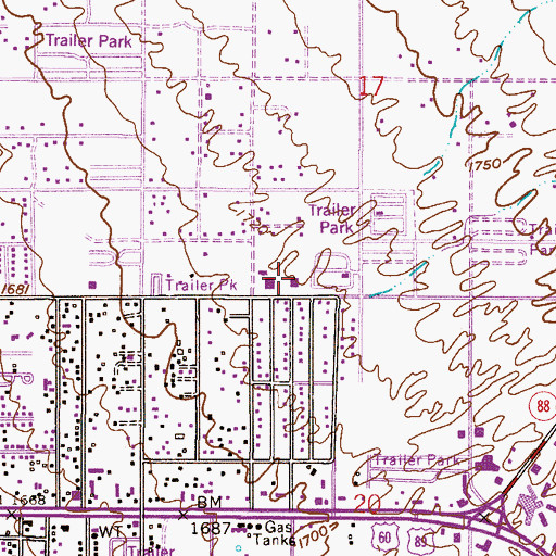 Topographic Map of Epiphany Lutheran Church, AZ