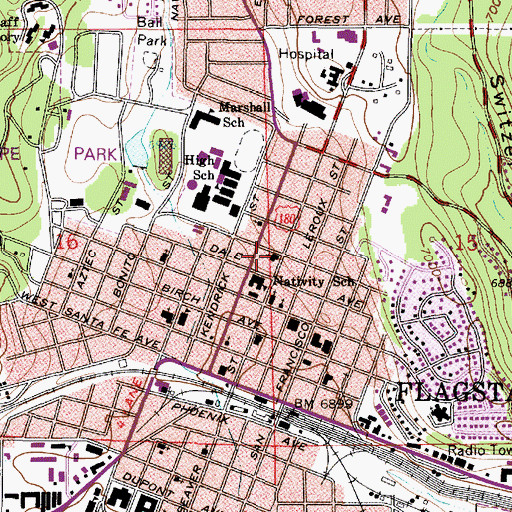 Topographic Map of Episcopal Church of the Epiphany, AZ