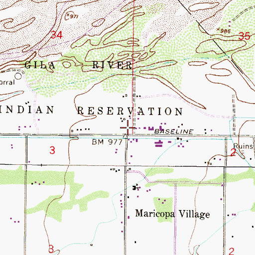 Topographic Map of Estrella Mountain View Assembly of God, AZ